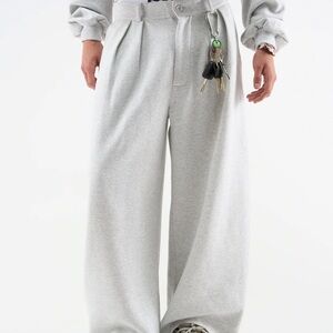 Scuffers Shell Wide-Leg Grey Sweatpants